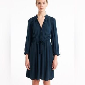 Rebecca Taylor 100% silk navy shirt dress